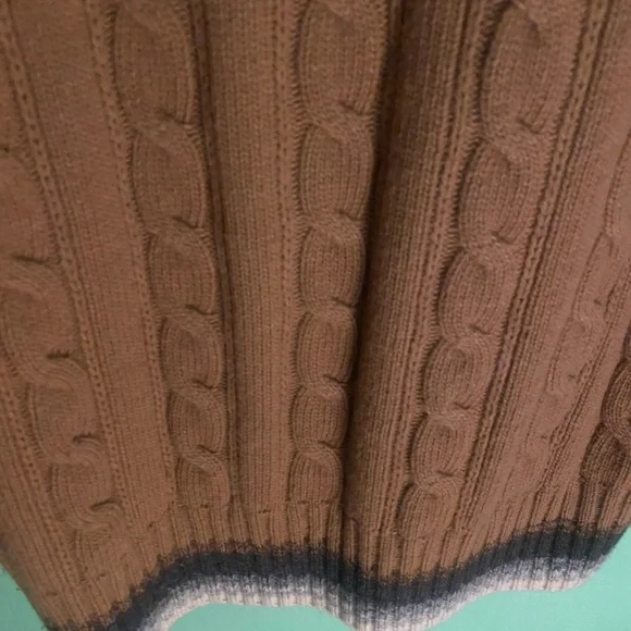 BANANA REPUBLIC MEN’s CHUNKY  YARN ZIPPED TAN CARDIGAN Sweater Lrg COZY - Picture 6 of 10